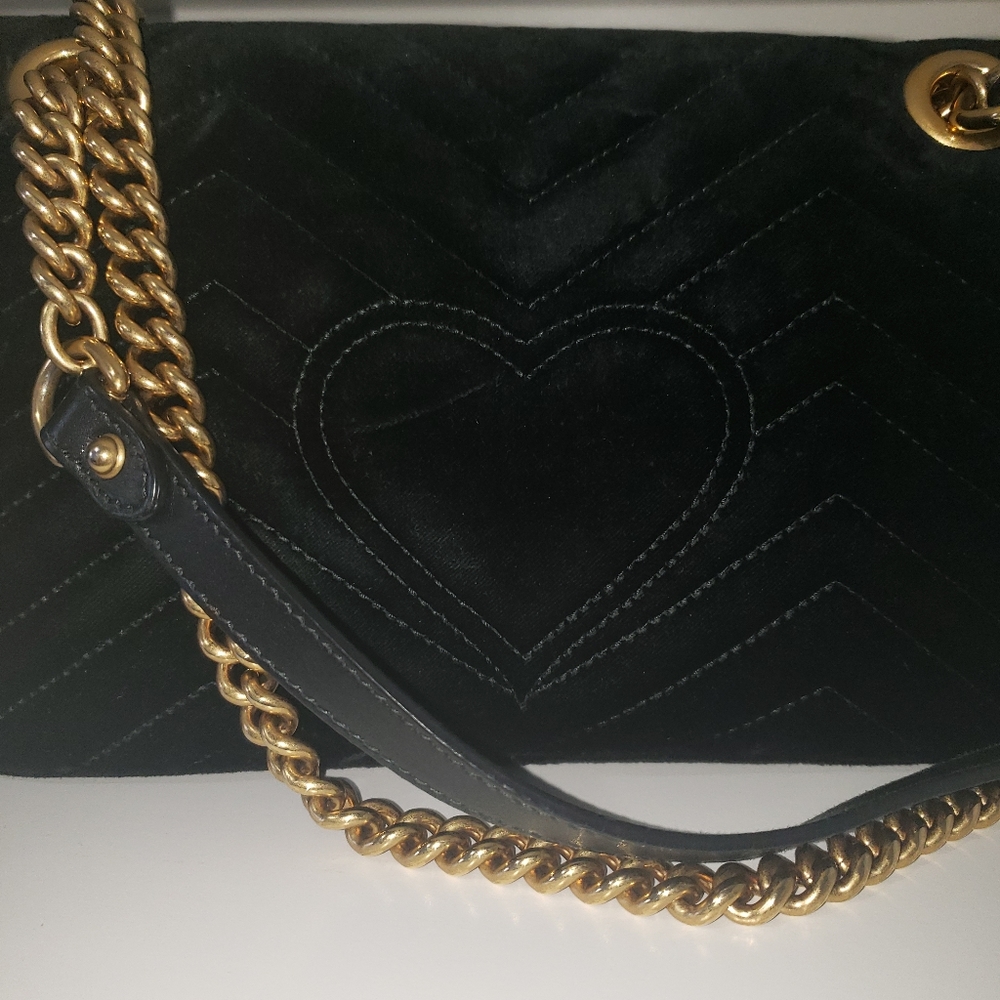 ❌SOLD❌ GUCCI Black Velvet Small GG Marmont - Picture 16 of 16